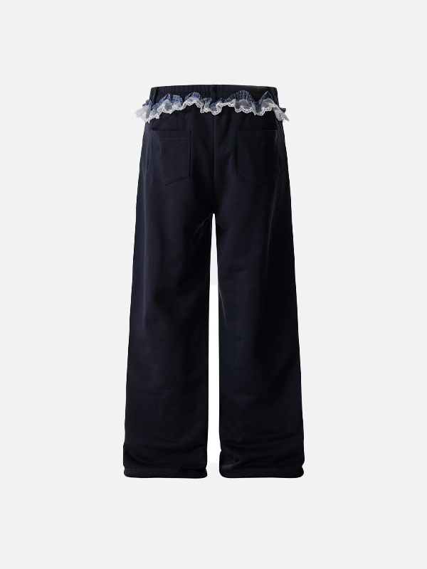 Fashionable Lace Matching Loose Casual Pants - Luxuryurbanwear