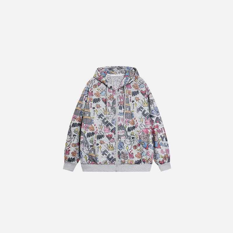 Zip Up Hoodie Graffiti Vibes