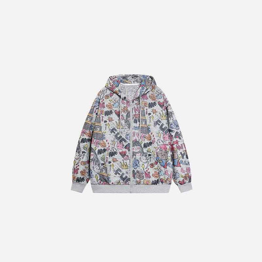 Zip Up Hoodie Graffiti Vibes