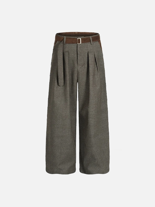Versatile Patchwork Houndstooth Suit Pants - Luxuryurbanwear