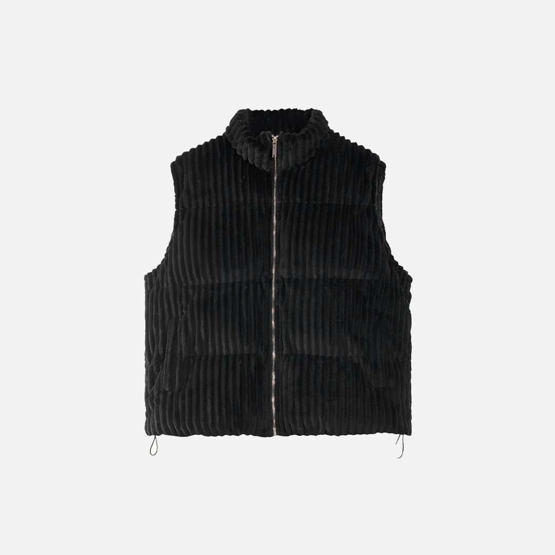 Winter Warm Loose Corduroy High Neck Vest - Luxuryurbanwear