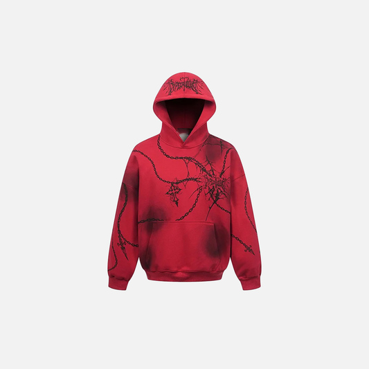 Goyhic Cross Print Oversized Hip Hop Hoodie - Luxuryurbanwear