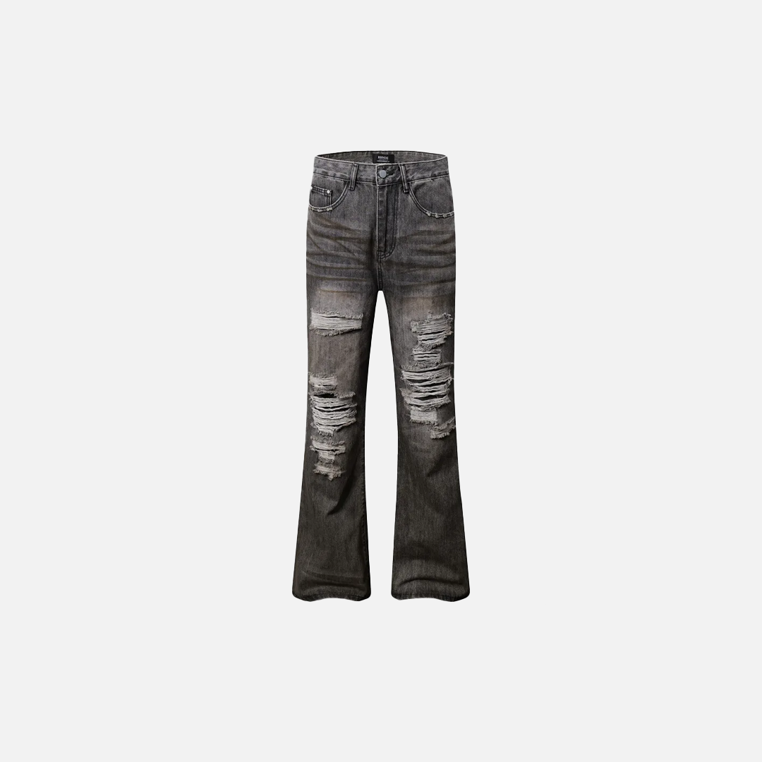 Men Scratch Distressed Ripped Straight Leg Jeans - Luxuryurbanwear