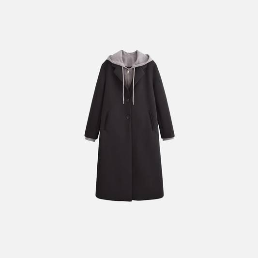 Versatile Fake Two Piece Detachable Hooded Coat - Luxuryurbanwear