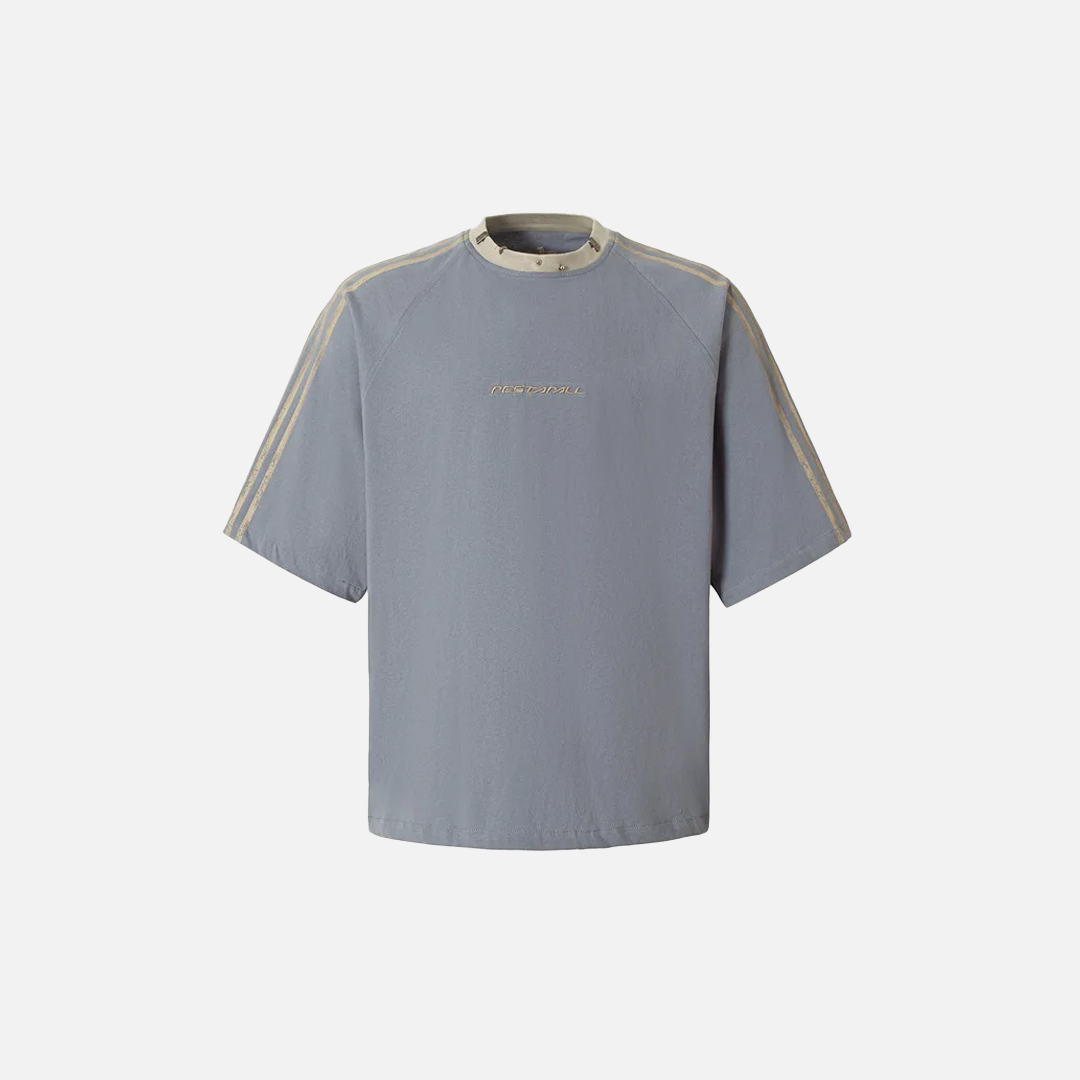 Y2K Casual Loose Fit Embroidery Stripe T-Shirt - Luxuryurbanwear