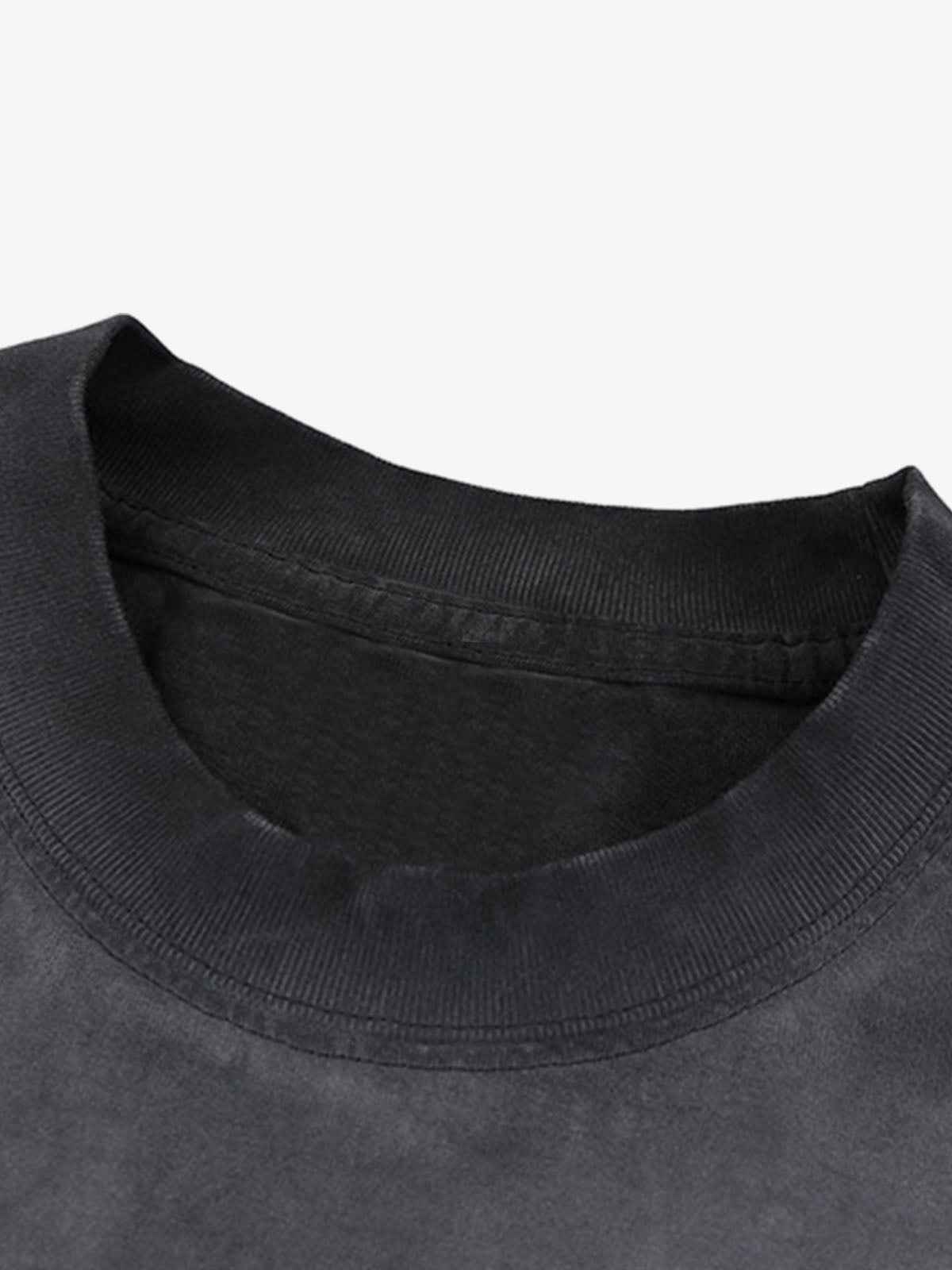 Vintage Gradient Spray Letter Print T-Shirt
