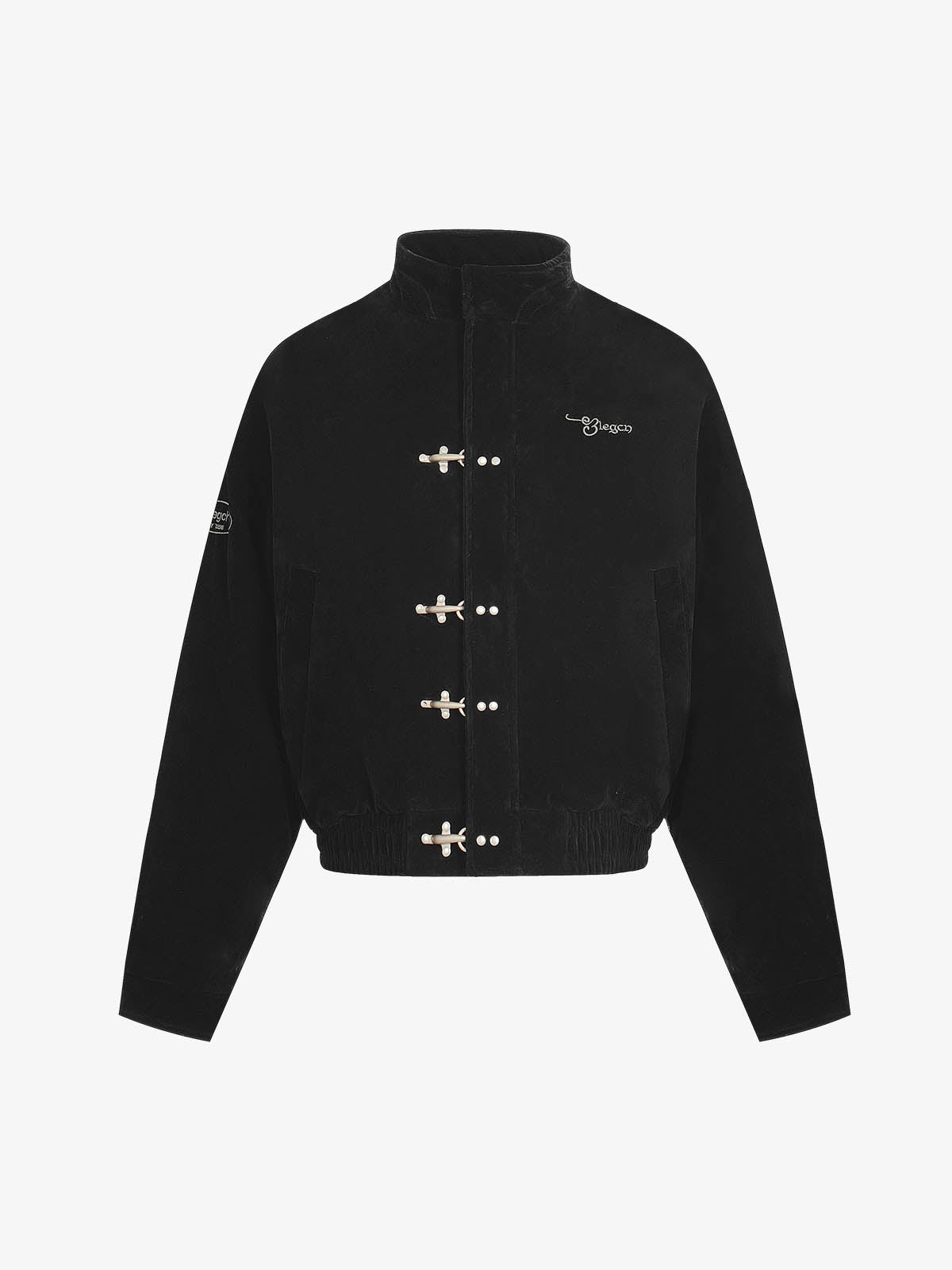 Vintage Suede Embroidered Metal Clip Down Jacket - Luxuryurbanwear