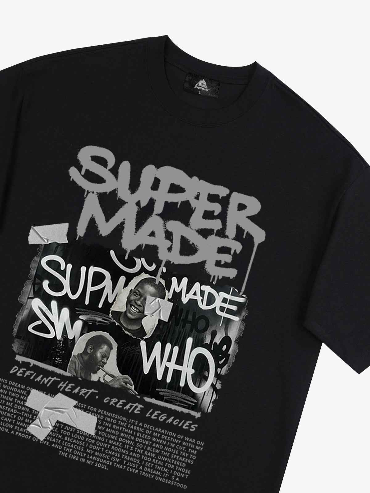 Streetwear Graffiti Character Collage Graphic T-Shirt