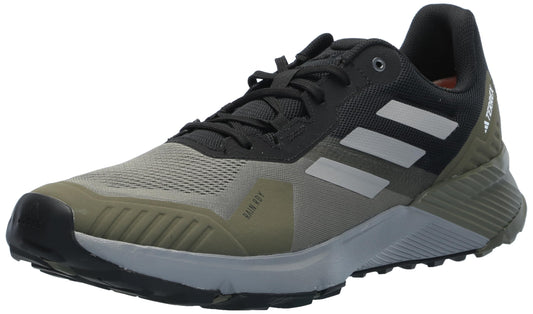adidas Mens Terrex Soulstride RAIN.RDY Trail Running Sneaker Olive Strata/Solid Grey/Black 8.5