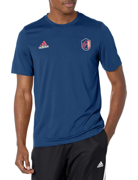 adidas Mens Long Sleeve Pre-Game T-Shirt Team Navy Blue/St. Louis City Sc 3X-Large