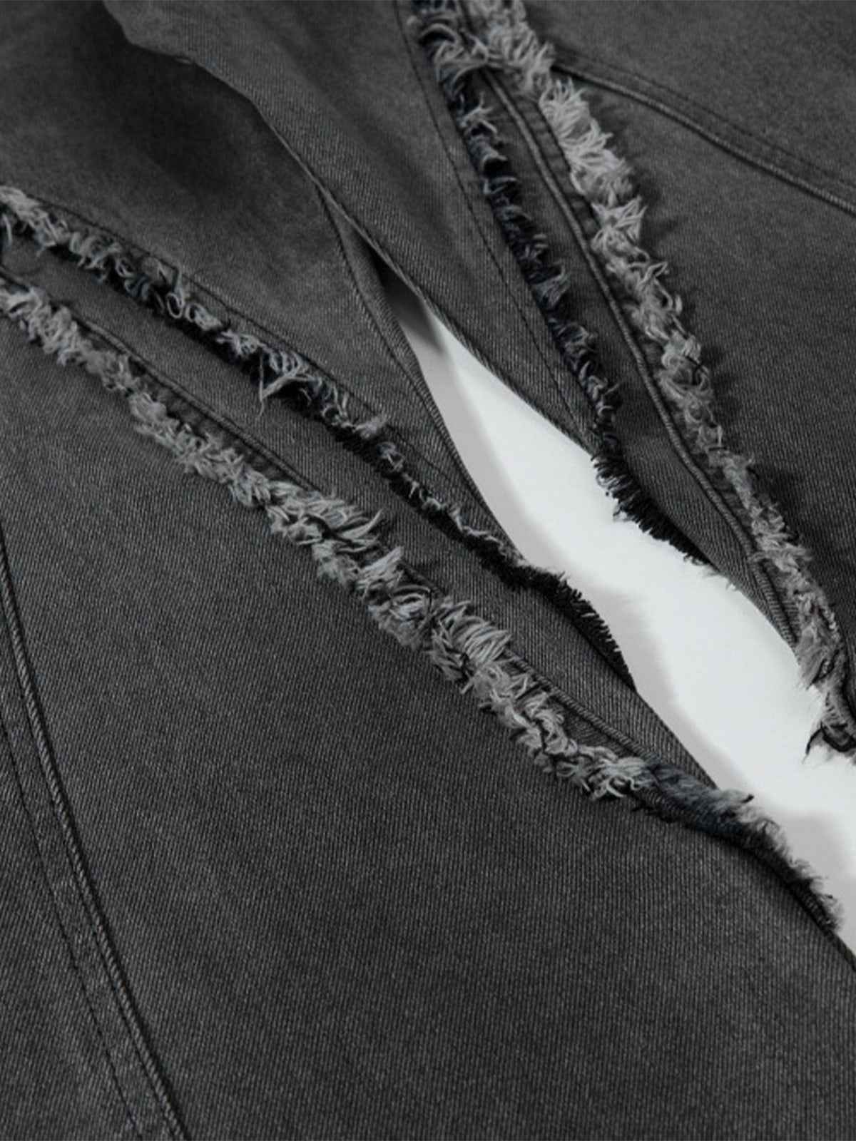 Retro Washed Distressed Deconstructed Patchwork Barrel Jeans