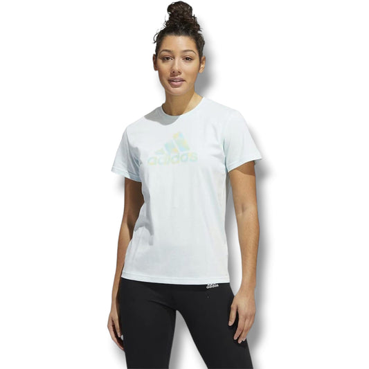 adidas Womens 2TN Graphic Tee Blue 2X