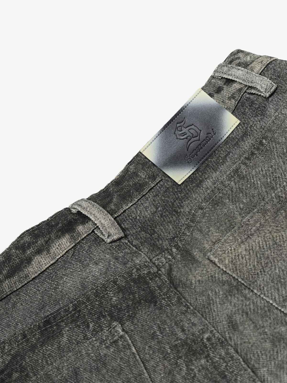 Vintage Heavy Distressed Washed Barrel Jeans