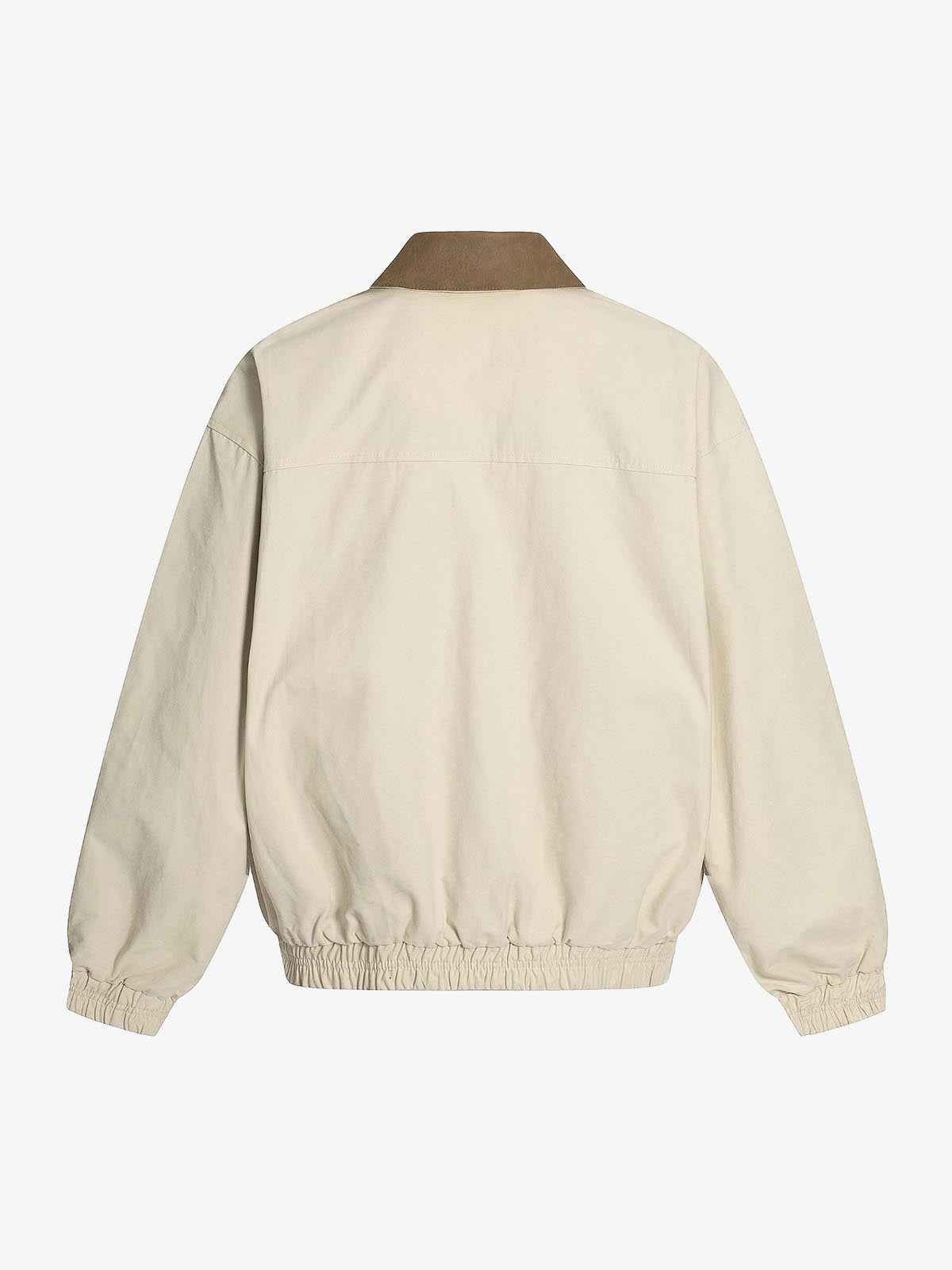 Contrast Collar Pocket Jacket