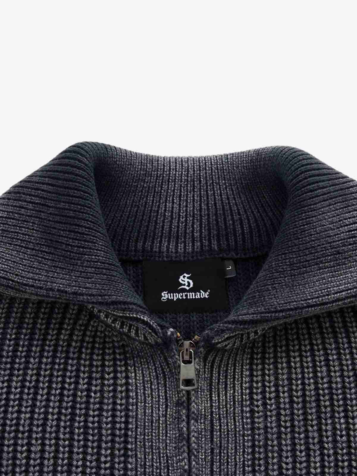 Vintage Chunky Zip Up Knit Jacket