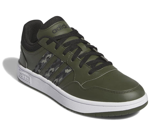 adidas Mens Hoops 3.0 Basketball Sneaker Night Cargo/Black/White 7.5