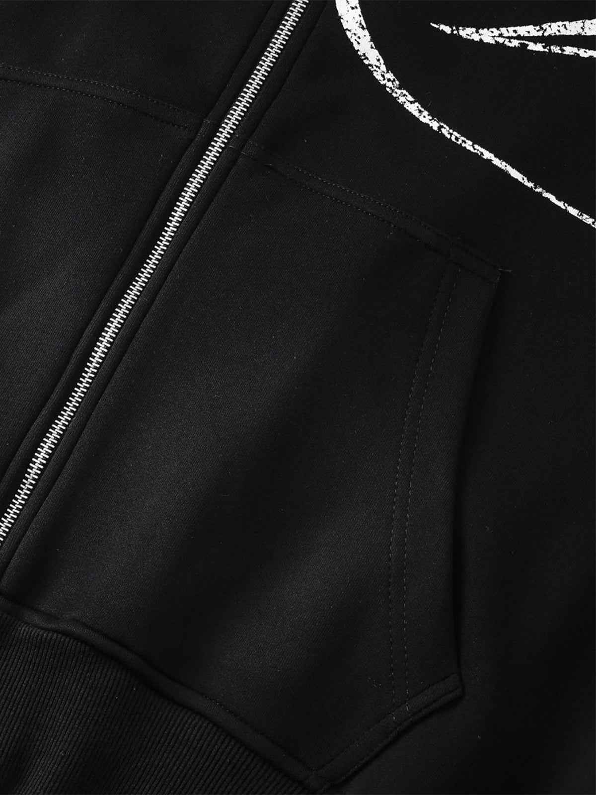 High Street Script Letter Print Zip-up Hoodie Jacket