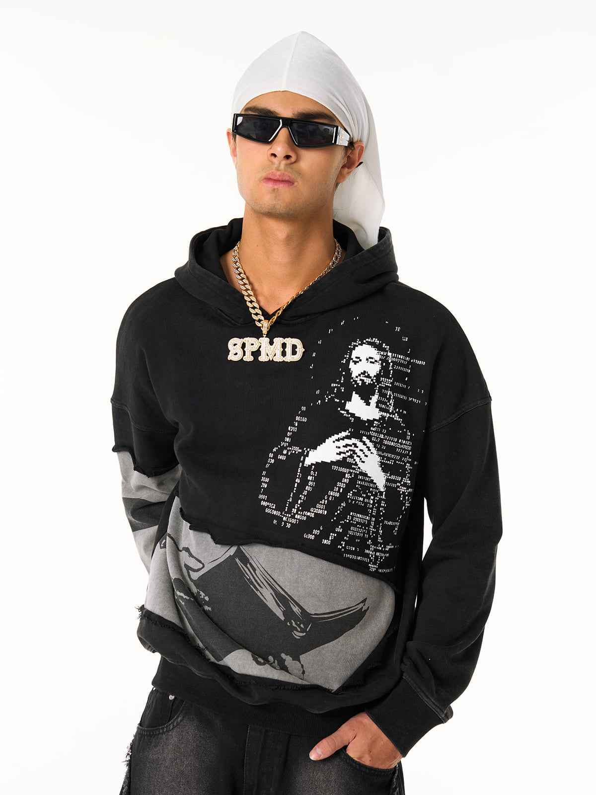 Distressed Electronic Exorcist Print Hoodie