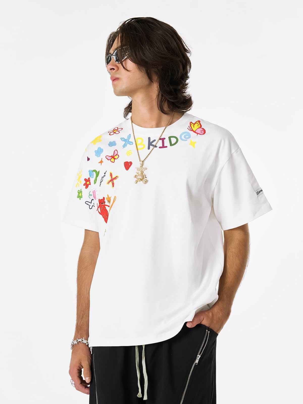 Retro Graffiti Hand-Painted T-Shirt