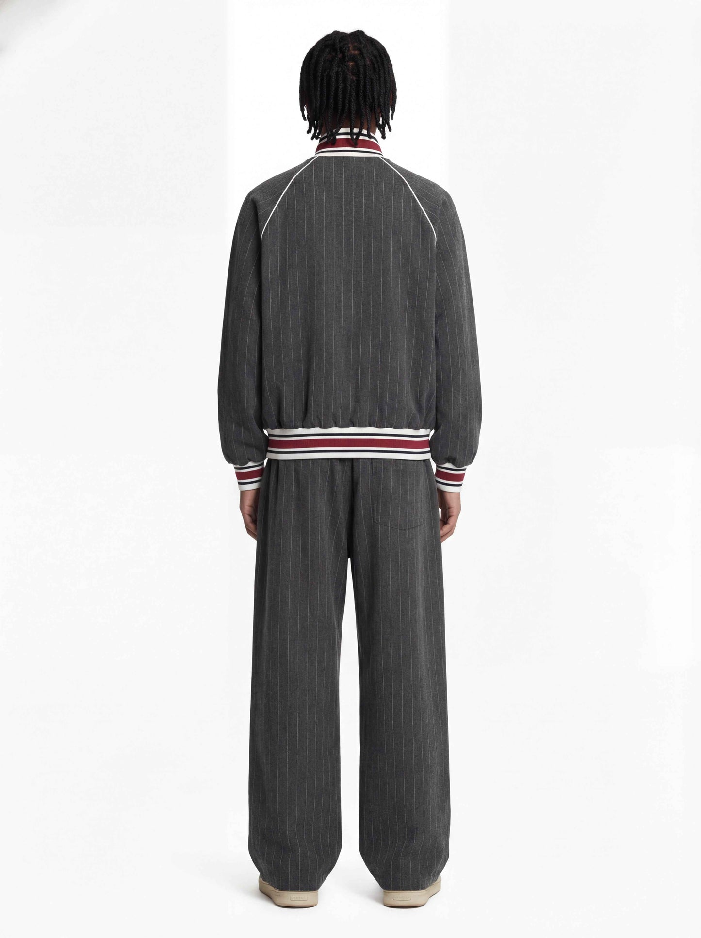 Pinstripe Vertical Embroidery Track Jacket