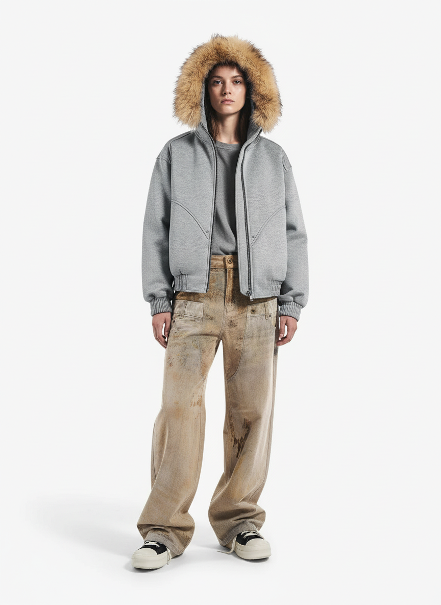 Vintage High Street Mud-Dyed Distressed Baggy Jeans - Luxuryurbanwear