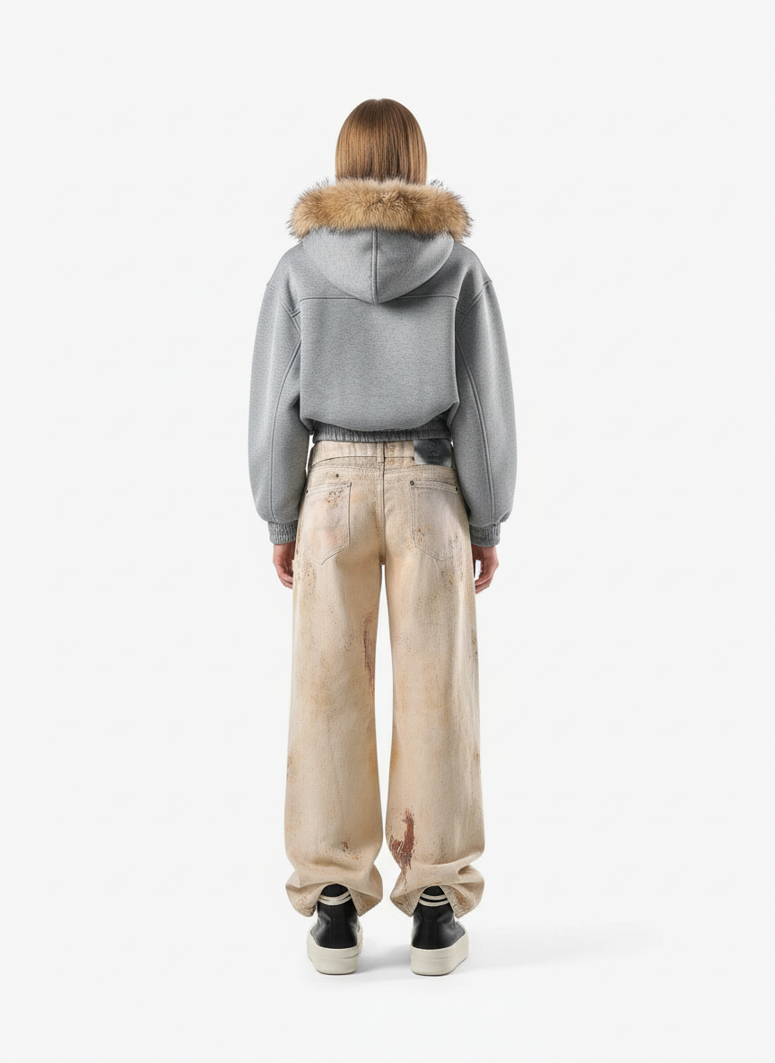 Vintage High Street Mud-Dyed Distressed Baggy Jeans - Luxuryurbanwear