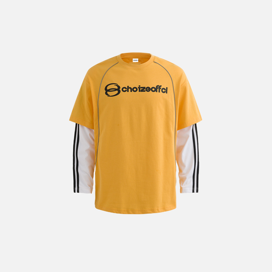 Streetwear Colorblock Long Sleeve Letter Print T-Shirt - Luxuryurbanwear