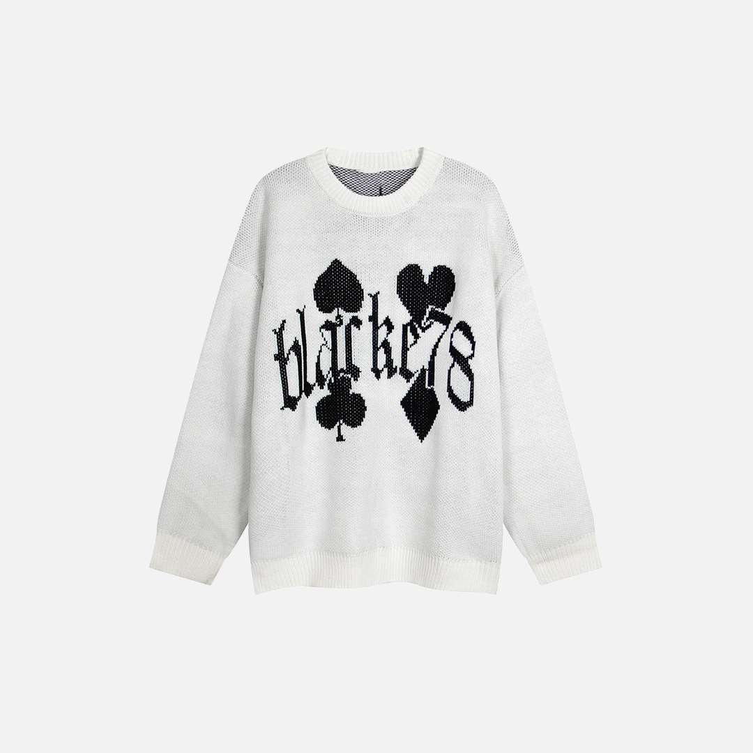 Cozy Oversized Letter Embroidered Sweater - Luxuryurbanwear