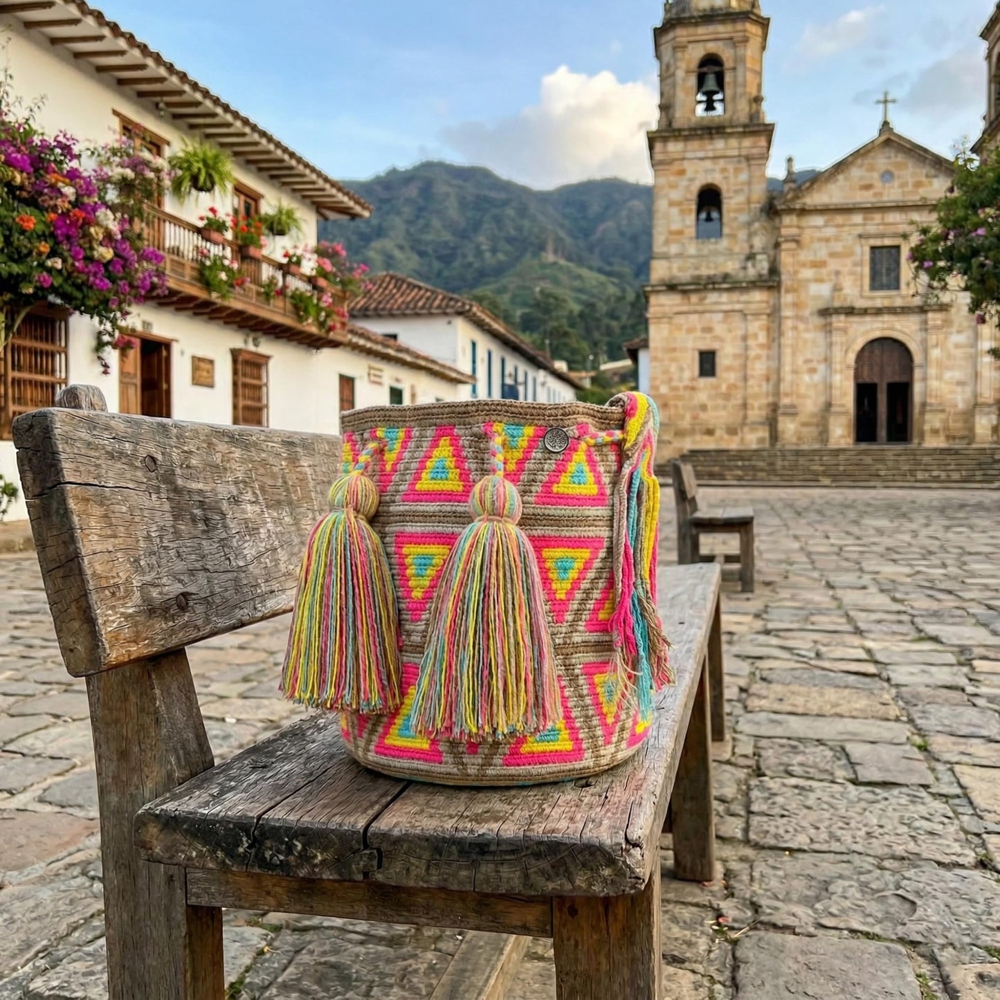 Authentic Wayuu Bag - Large Handmade Colombian Mochila - Handwoven Tribal Crossbody Shoulder Bag for Women - Unique