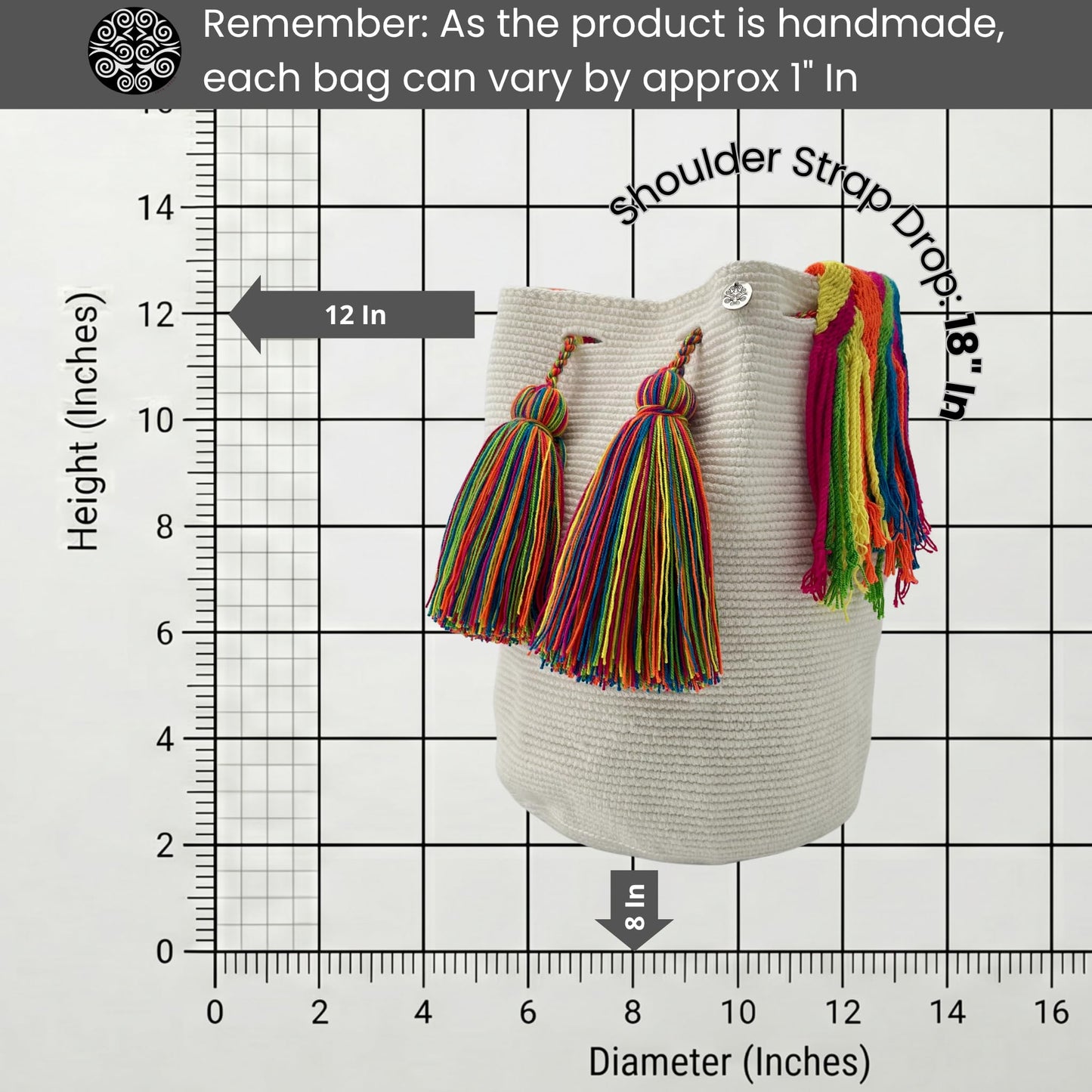 Authentic Wayuu Bag - Large Handmade Colombian Mochila - Handwoven Tribal Crossbody Shoulder Bag for Women - Unique