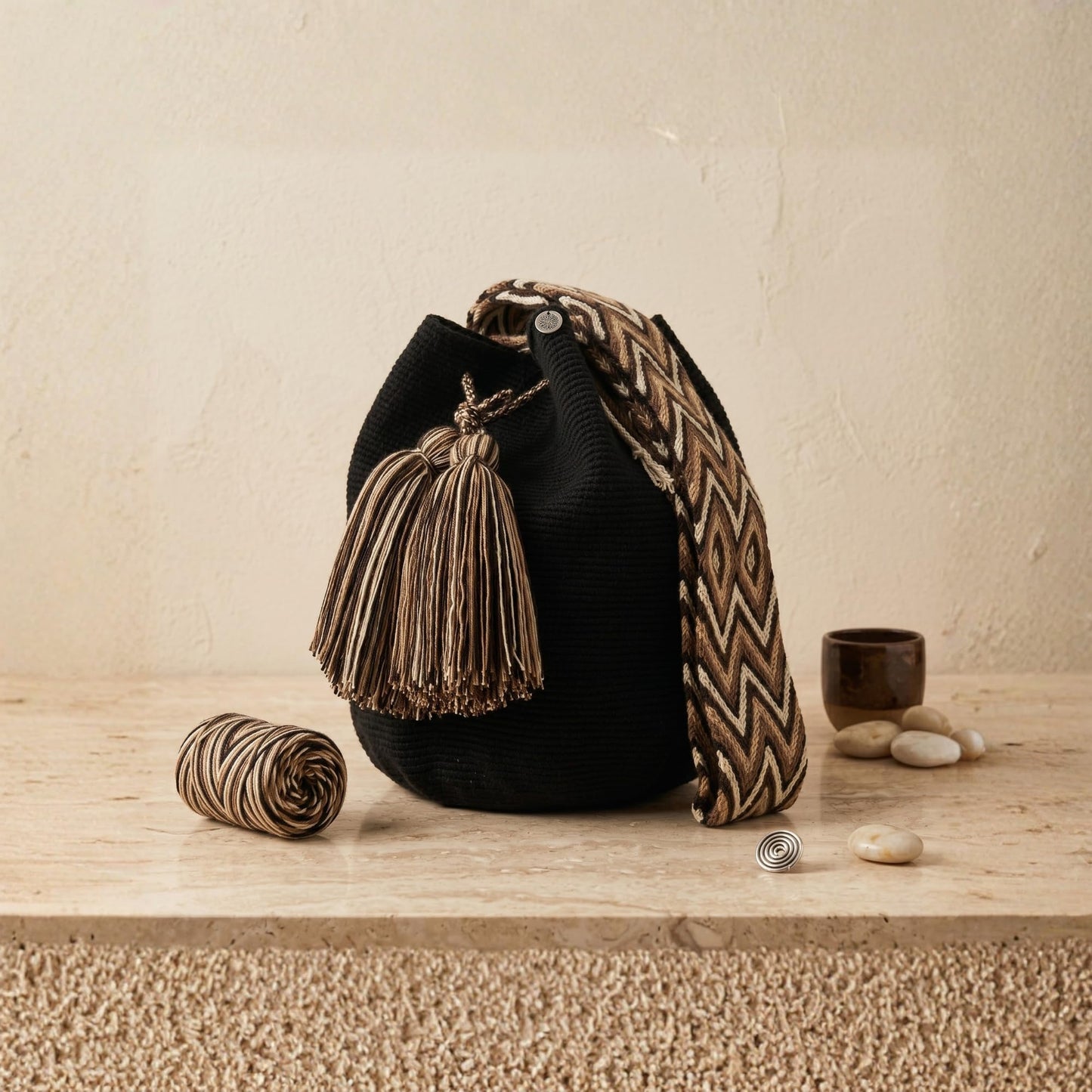 Authentic Wayuu Bag - Large Handmade Colombian Mochila - Handwoven Tribal Crossbody Shoulder Bag for Women - Unique