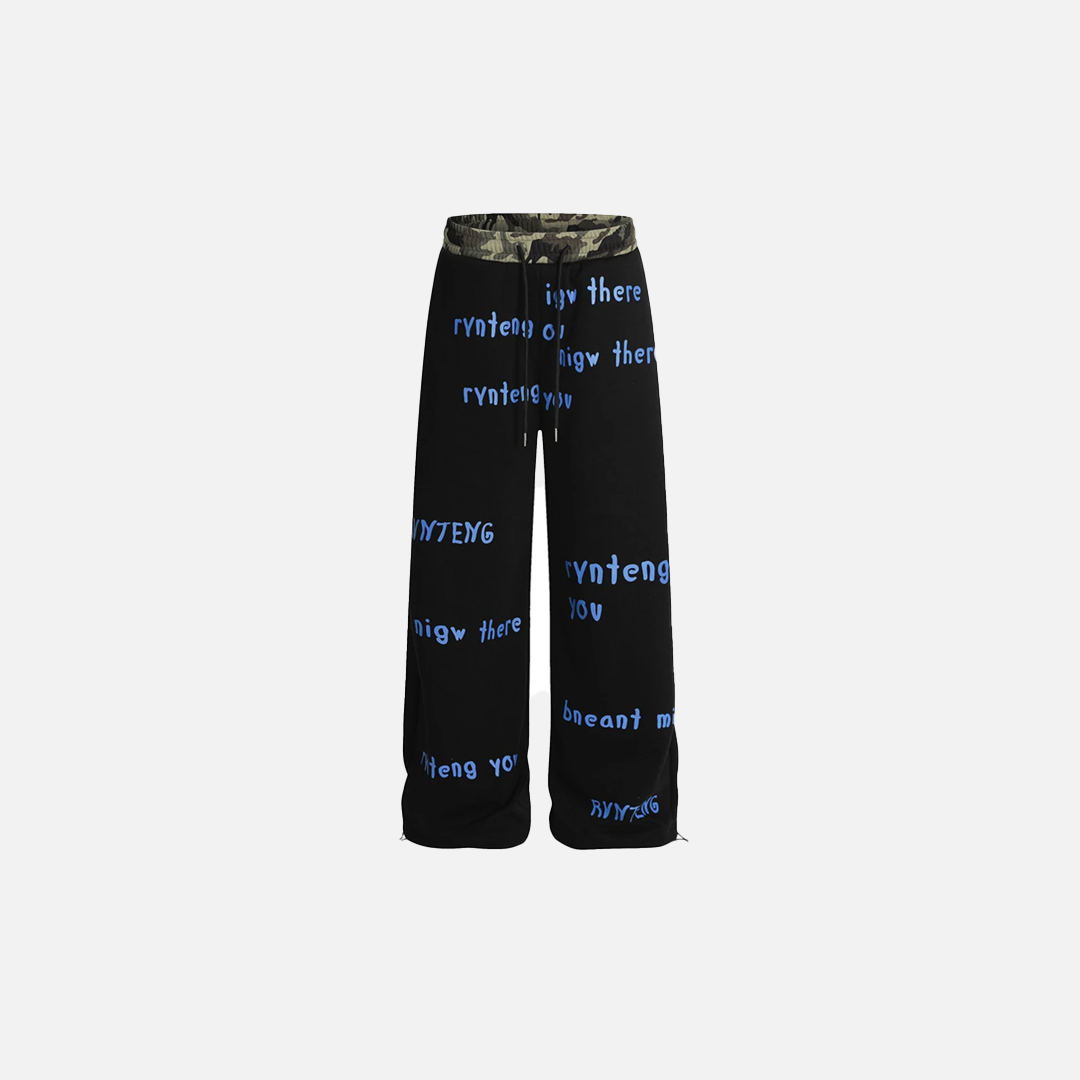 Streetwear Cool Camo Print Casual Wide Leg Jogger - Luxuryurbanwear