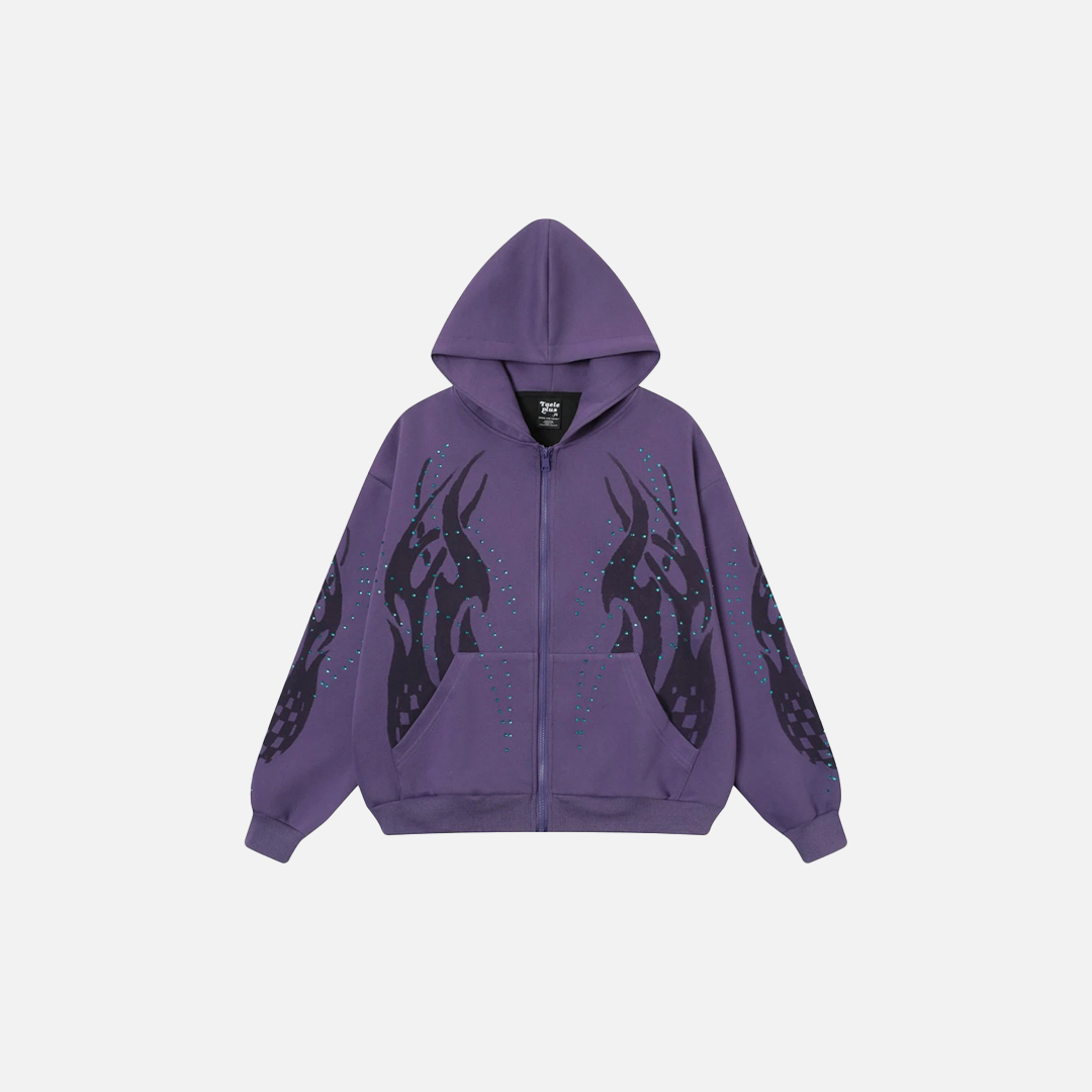 Rhinestone Oversized Hip Hop Diamond Sweatshirt - Luxuryurbanwear