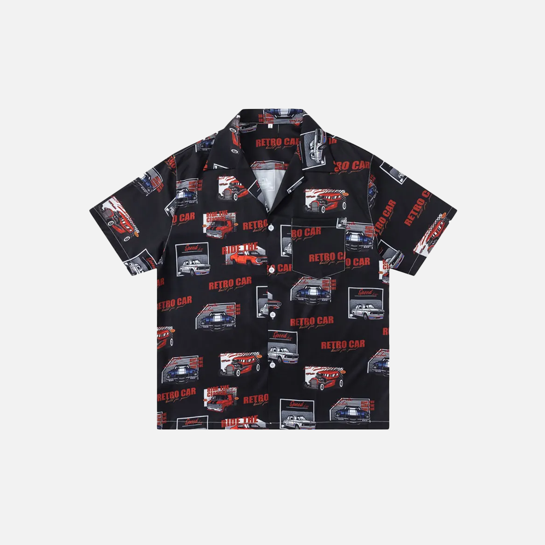 Y2K Retro Vintage Car Graphic Printed Race Shirt - Luxuryurbanwear