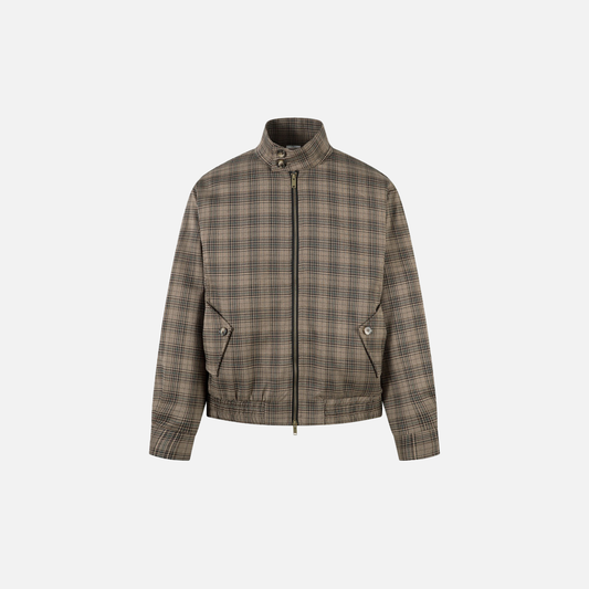 Vintage Plaid High Street High Neck Jacket - Luxuryurbanwear
