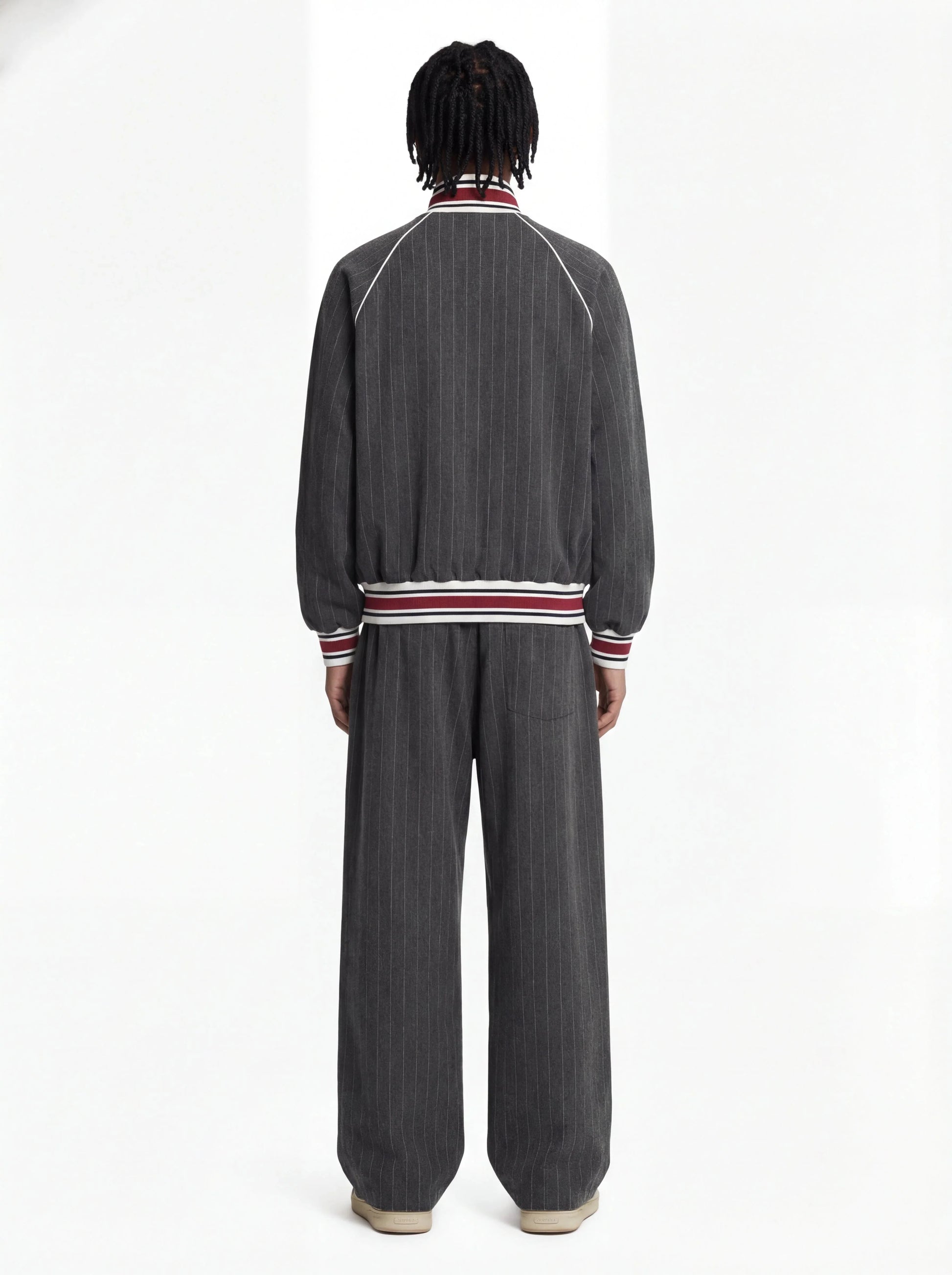 Retro Color-Blocked Striped Stand-Collar Tracksuit - Luxuryurbanwear