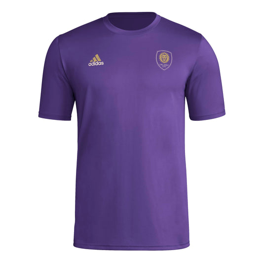 adidas Mens Short Sleeve Pre-Game T-Shirt Regal Purple/Orlando City Sc XX-Large