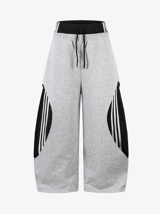 Side Stripe Panel Wide Leg Sweatpants