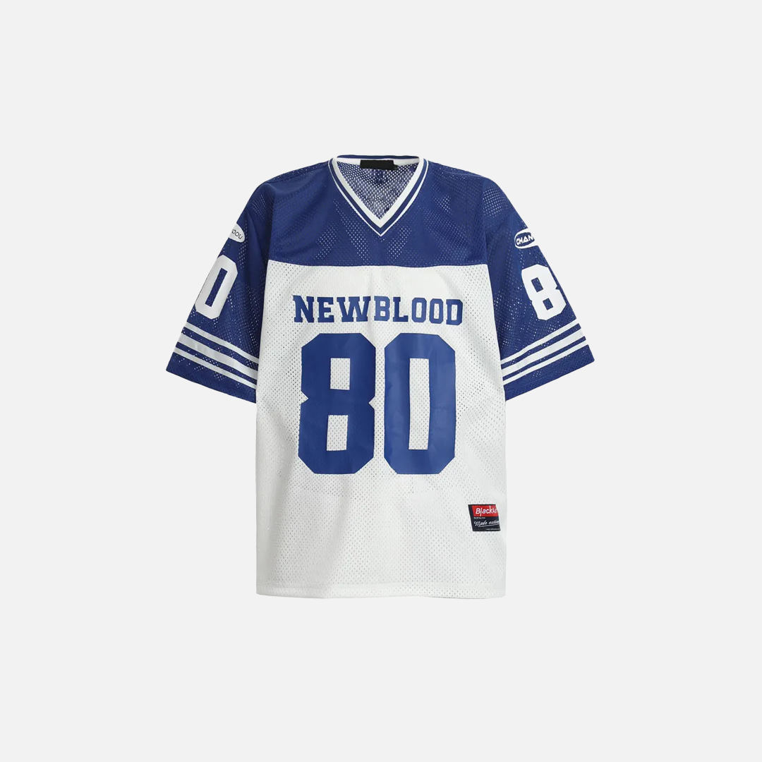 Breathable Patchwork Mesh V-Neck Collar Jersey T-Shirt - Luxuryurbanwear