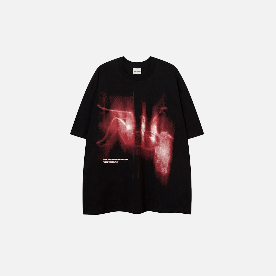 Breathable Abstract Graphic Print Oversize Cotton T-Shirt - Luxuryurbanwear