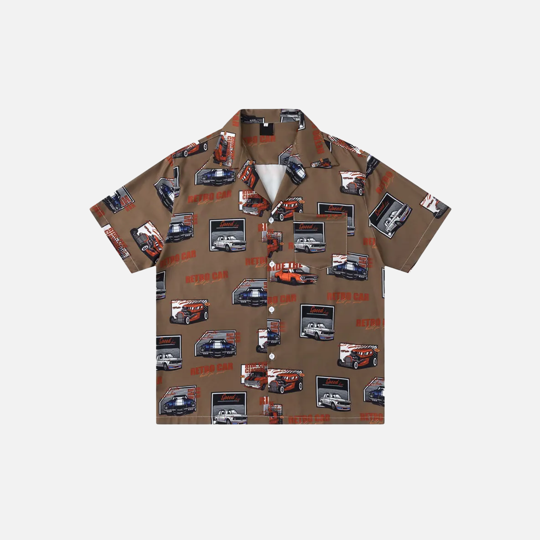 Y2K Retro Vintage Car Graphic Printed Race Shirt - Luxuryurbanwear