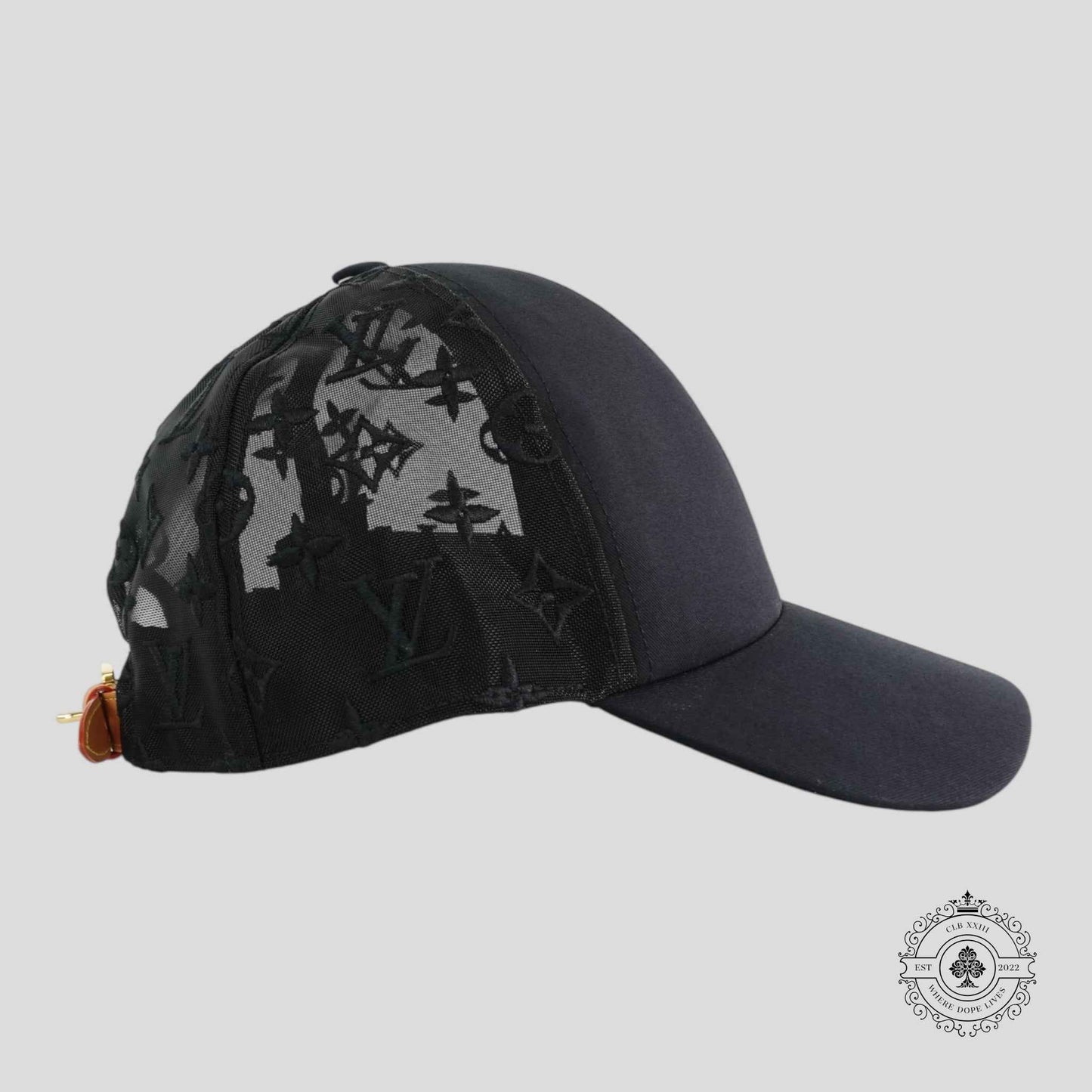 Louis Vuitton Monogram Mesh Baseball Cap in Black