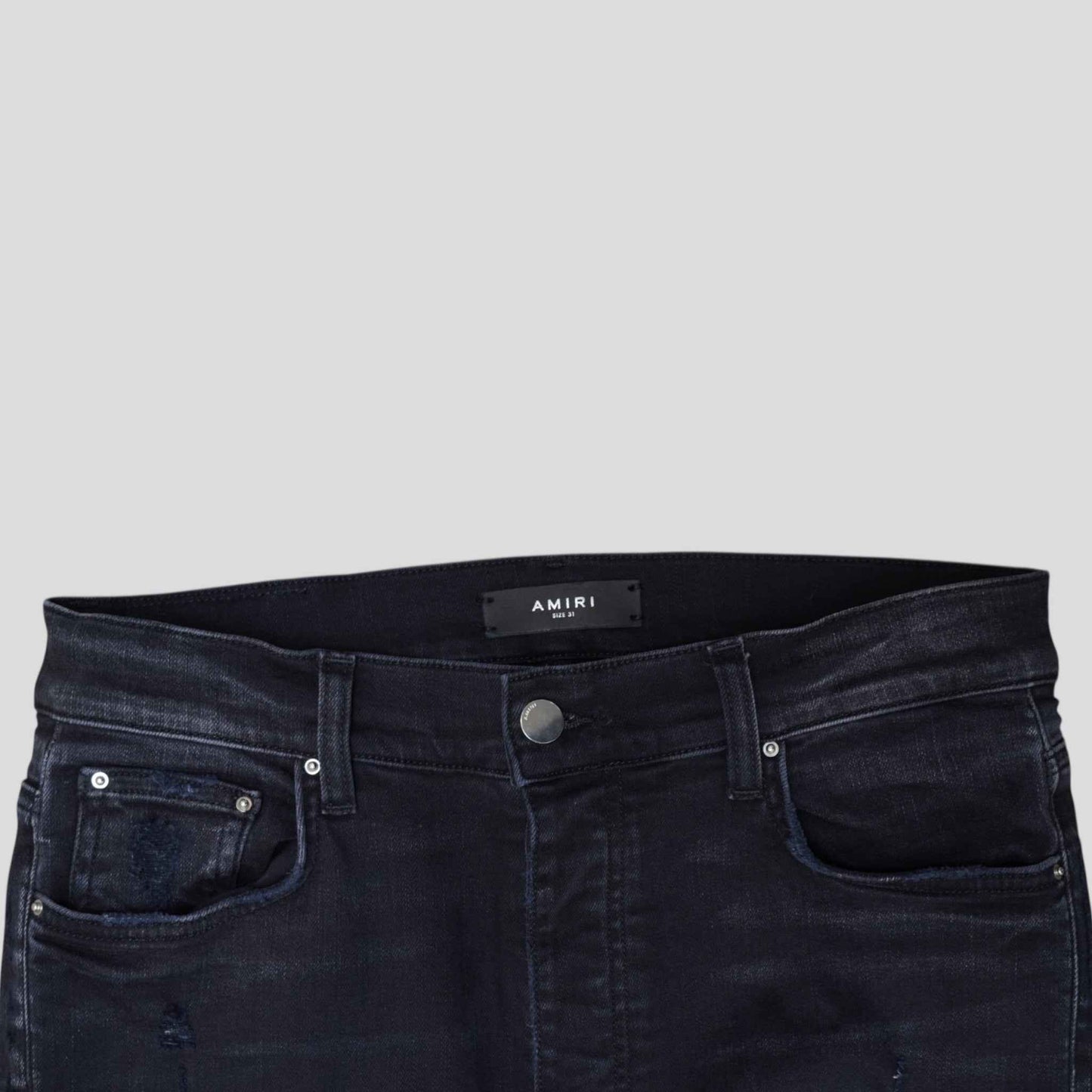 Amiri MX1 Bandana Patch Jeans in Aged Black