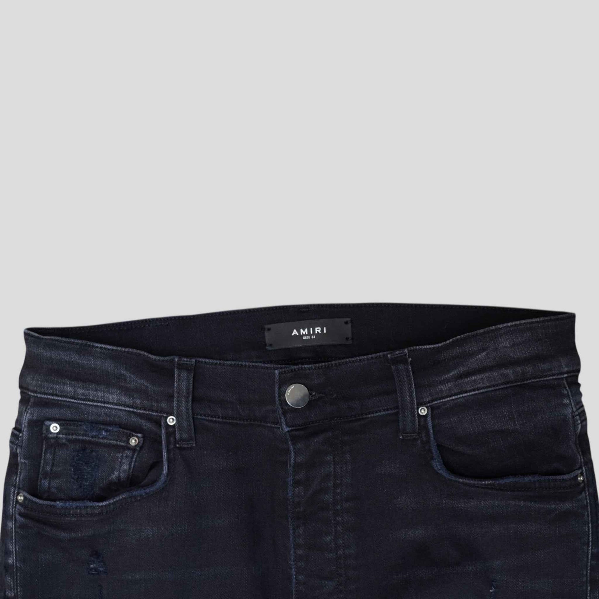 Amiri MX1 Bandana Patch Jeans in Aged Black