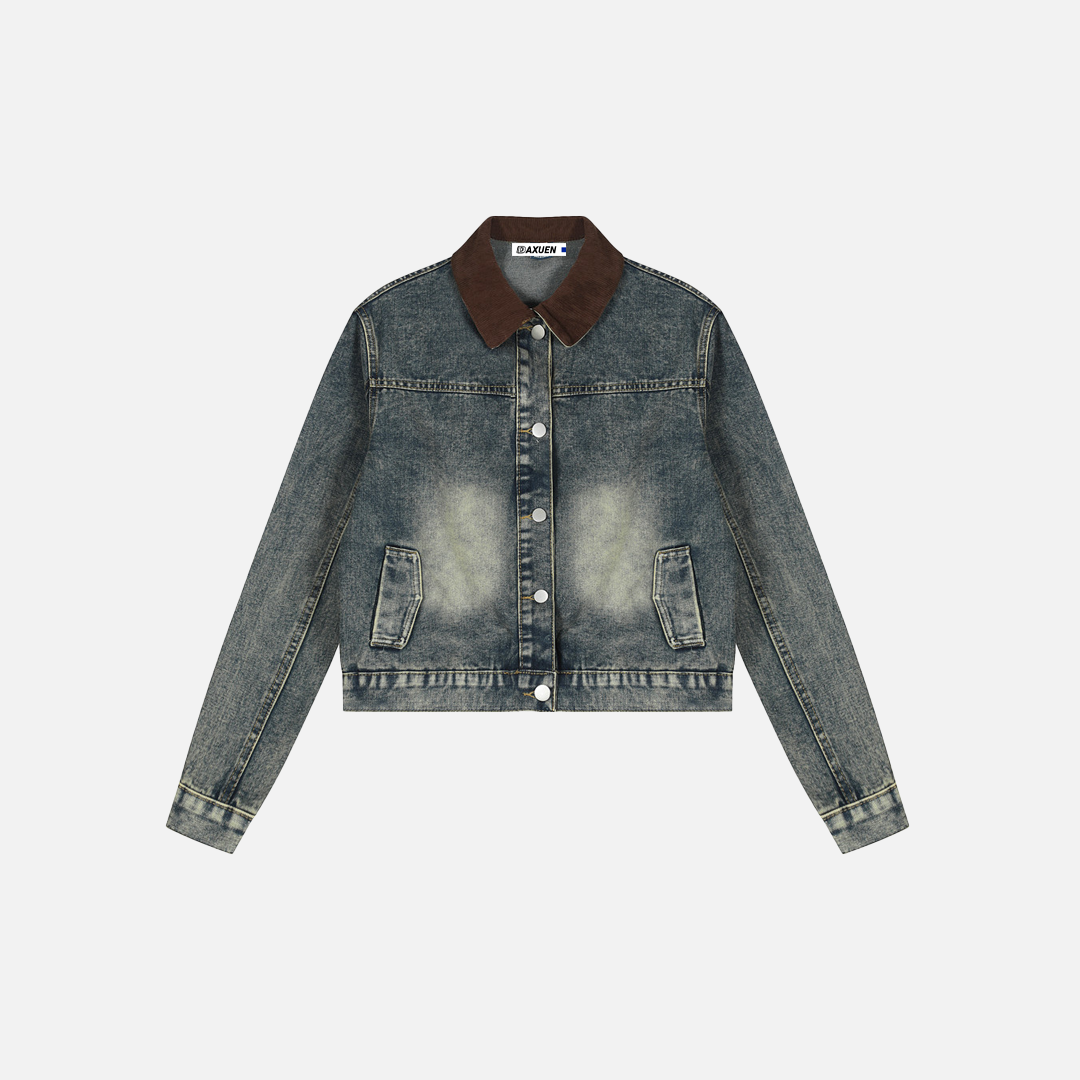 Men Spring Vintage Distressed Denim Jacket - Luxuryurbanwear
