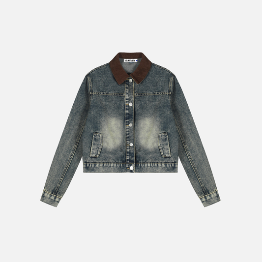 Men Spring Vintage Distressed Denim Jacket - Luxuryurbanwear
