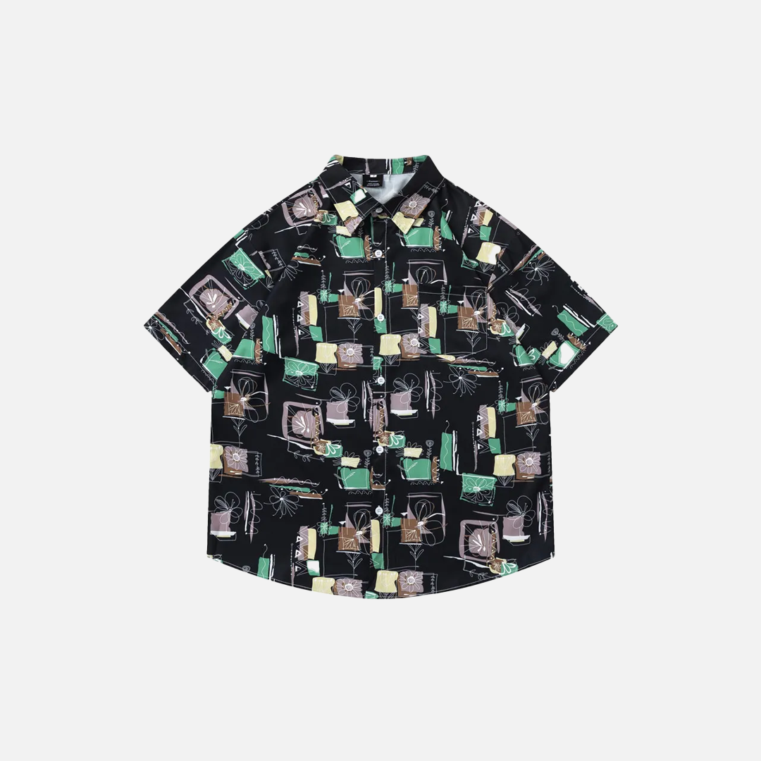 Breathable Vibrant Graffiti Warm Beach Cool Shirt - Luxuryurbanwear