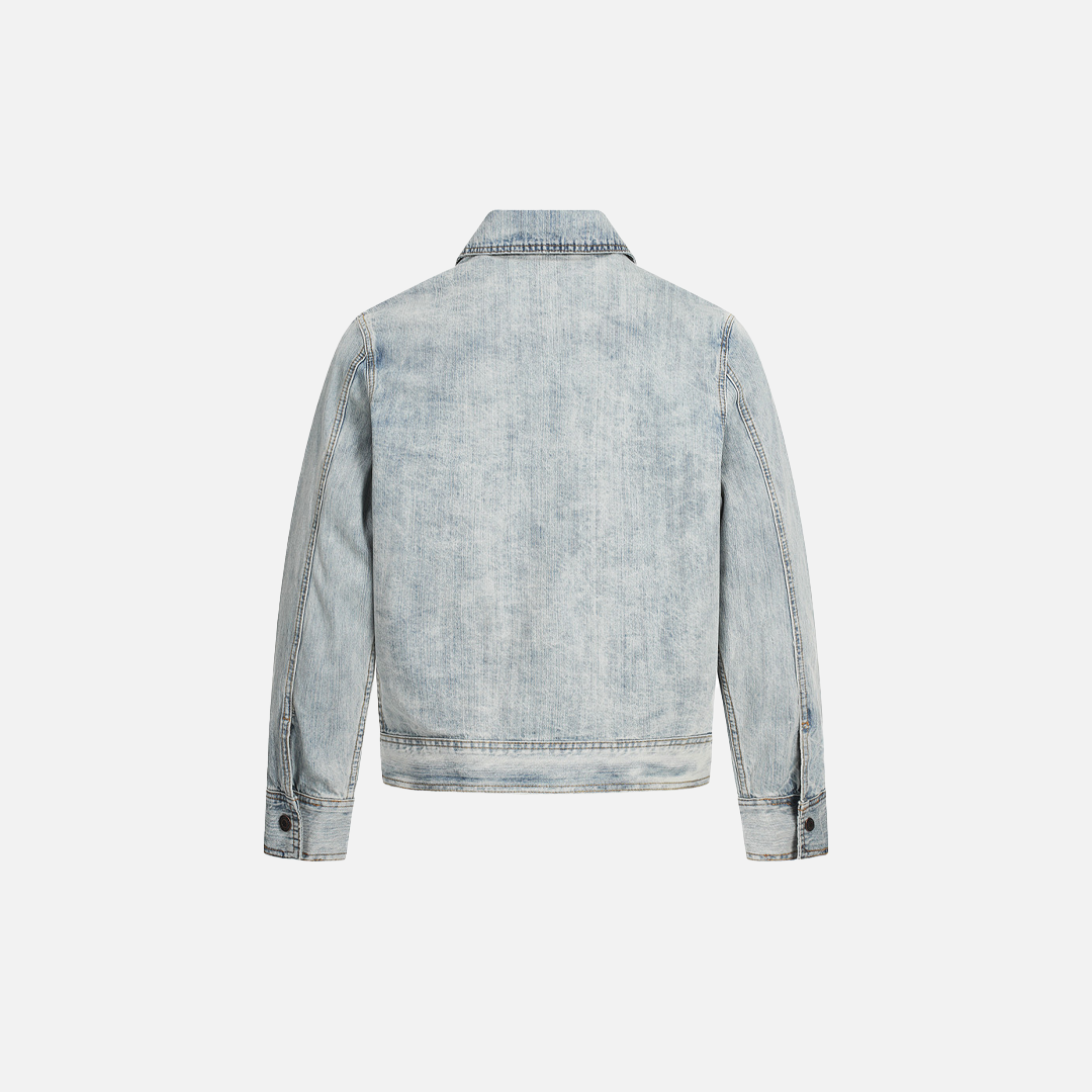 Punk Washed Loose Fit Denim Jacket - Luxuryurbanwear