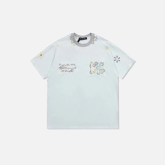 Floral Embroidered Summer Casual Long Sleeve T-Shirt - Luxuryurbanwear