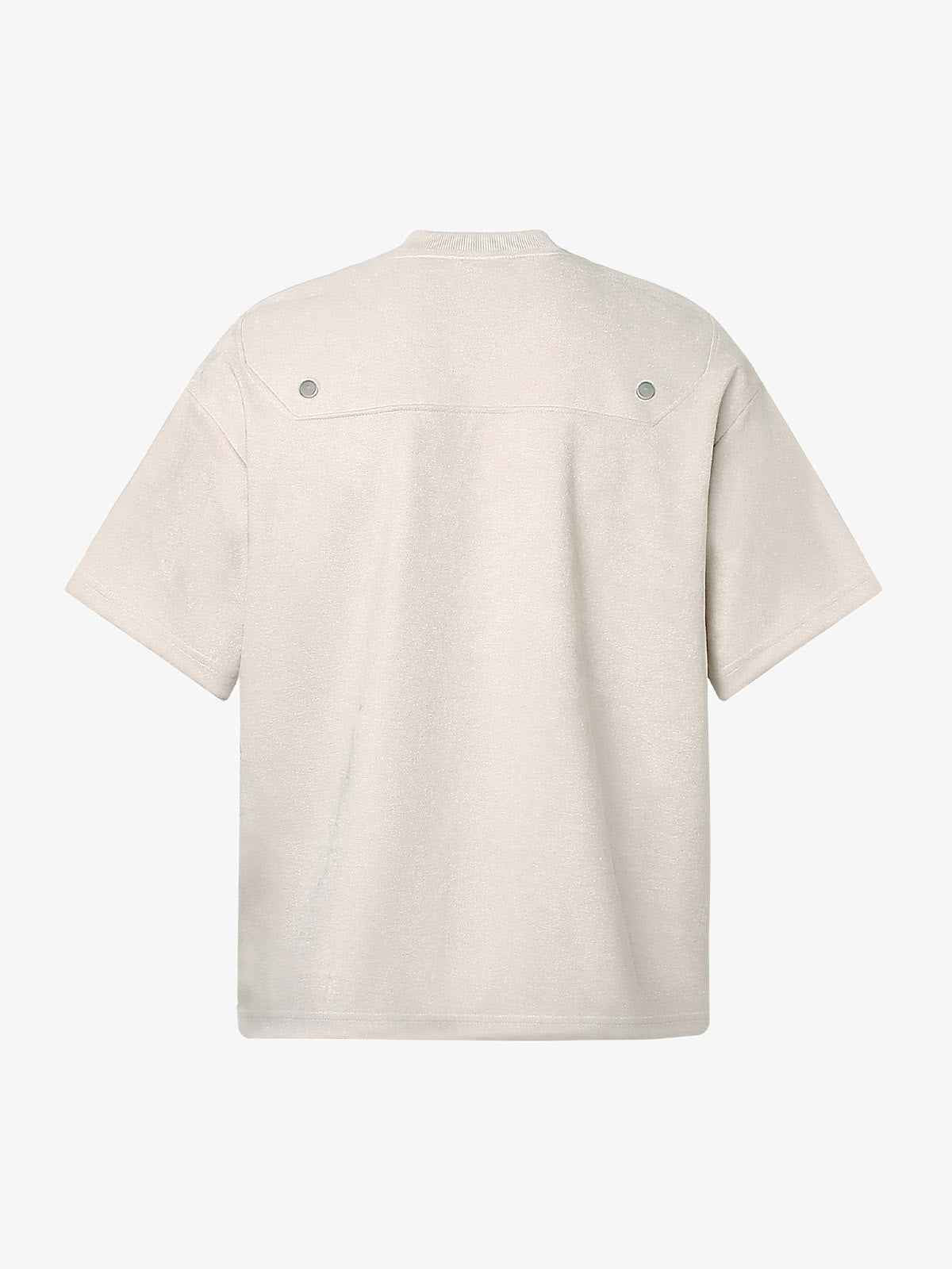 Metallic Print Suede Crew Neck T-Shirt